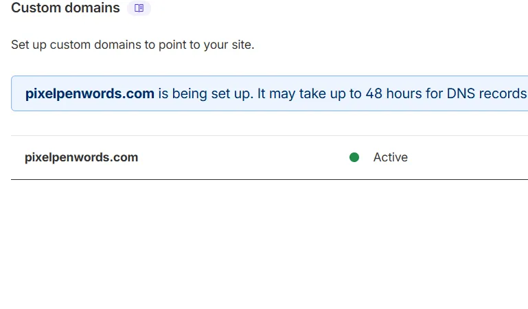 site setting up preview